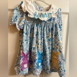 Marie Nicole Floral Bunny Kids Blouse - Blue, Yellow, Pink